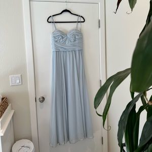 Amsale Chiffon BRIDESMAID dress in Ice, size 6